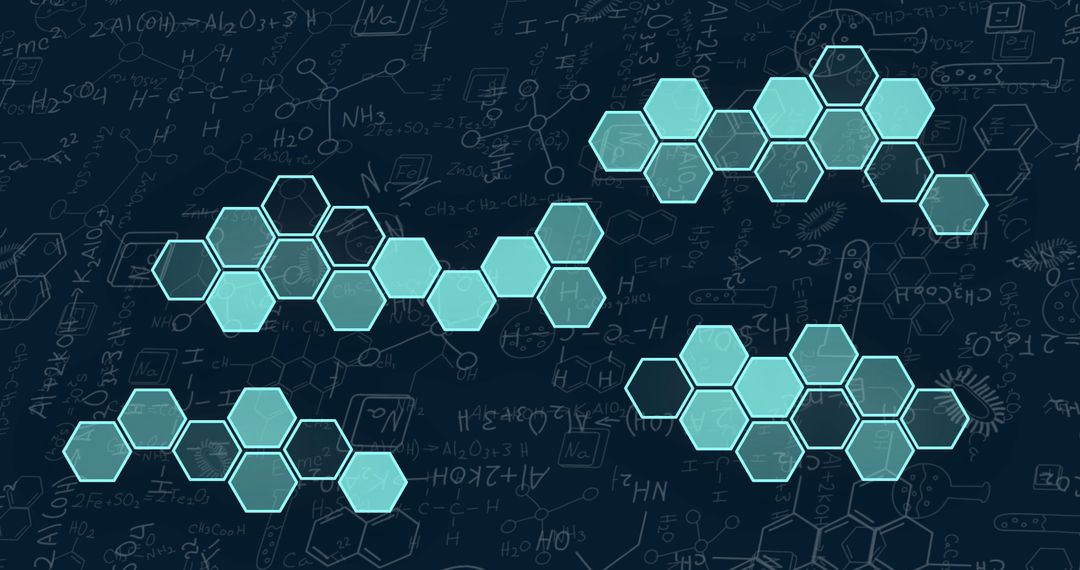 Abstract Hexagonal Network with Digital Chemical Patterns - Free Images, Stock Photos and Pictures on Pikwizard.com