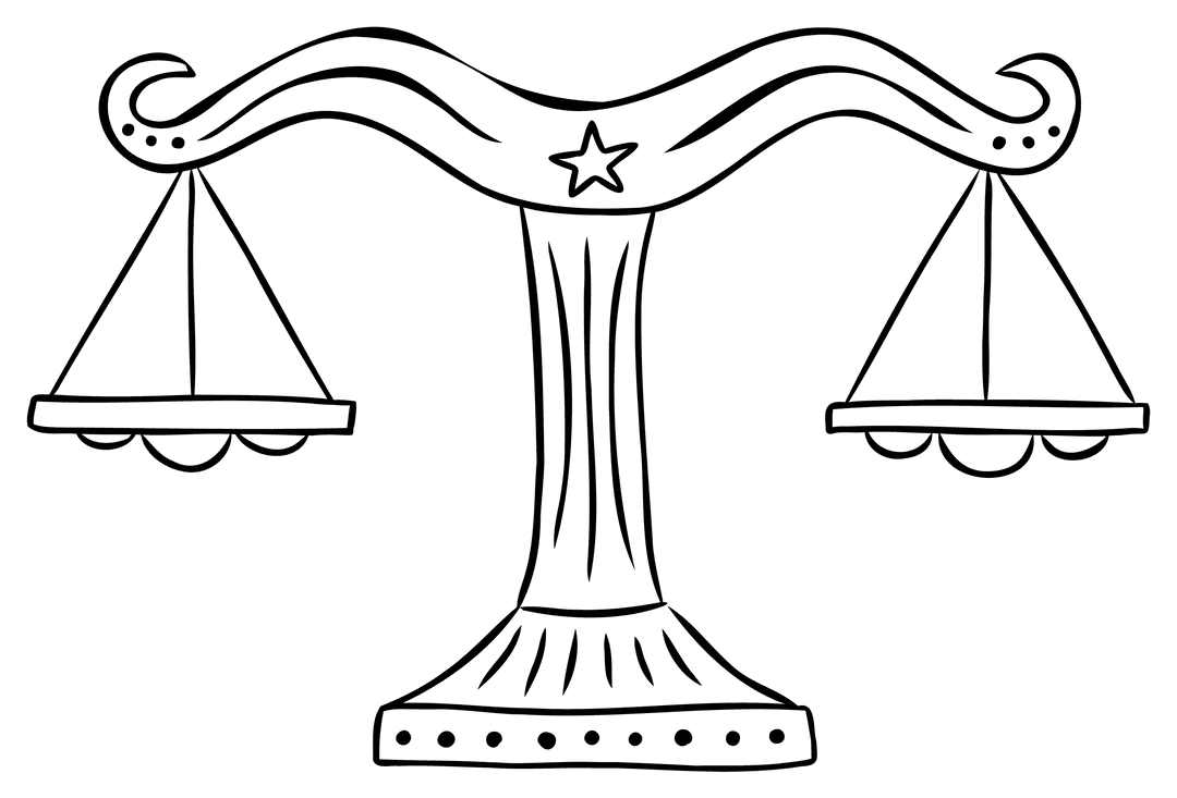 Transparent Vector Illustration of Weighing Scale Symbolizing Justice