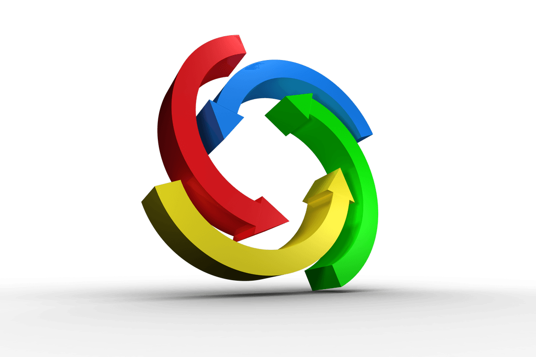 Colorful Arrows Illustration on Transparent Background