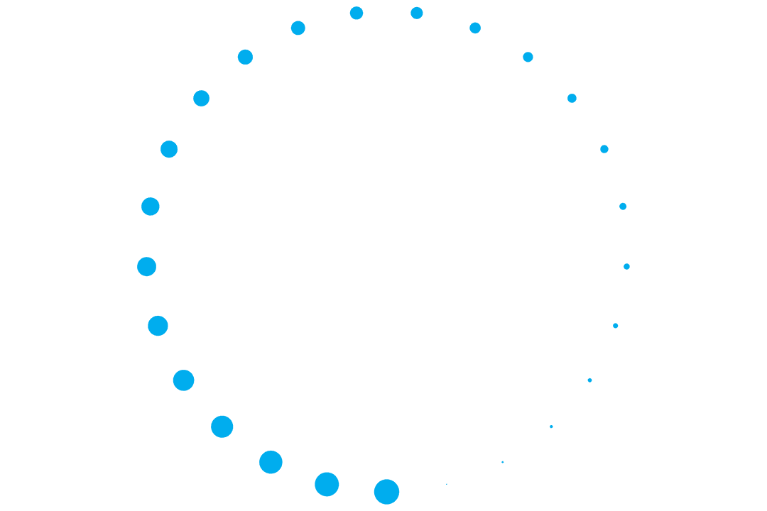 Transparent Circle of Gradual Blue Dots in Circular Motion