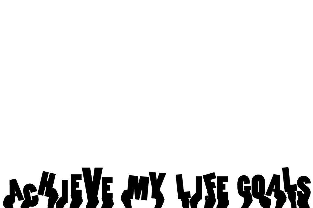 Transparent Digital Illustration of Hands with Goal Text Overlay