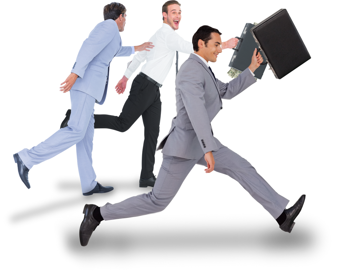 Running Diverse Businessmen Smiling Transparent Background PNG - Download Free Stock Images Pikwizard.com