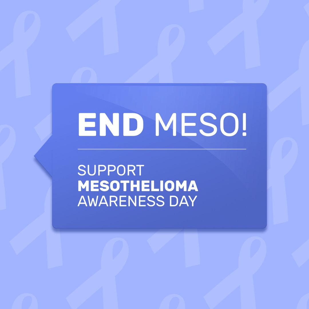 Mesothelioma Awareness Day Support Banner with Text and Ribbons