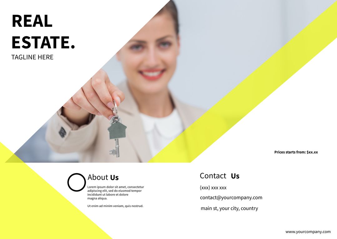 Professional Real Estate Brochure with Business Contact Layout