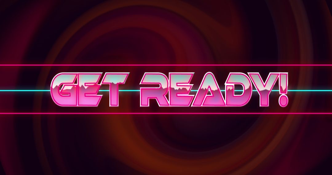 Futuristic Get Ready Text with Digital Glitch Effect
