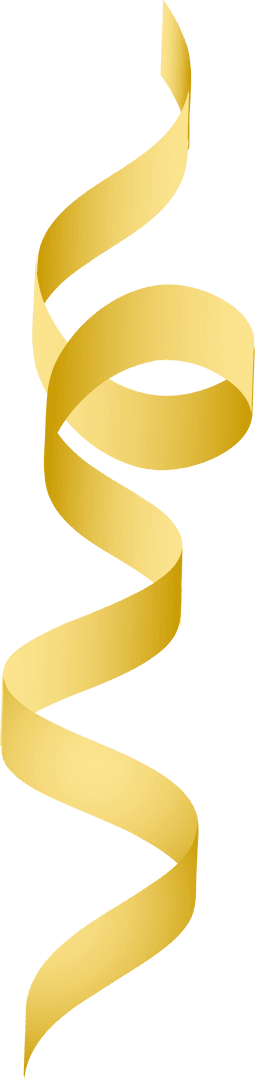 Transparent Background with Twirling Gold Curling Ribbon