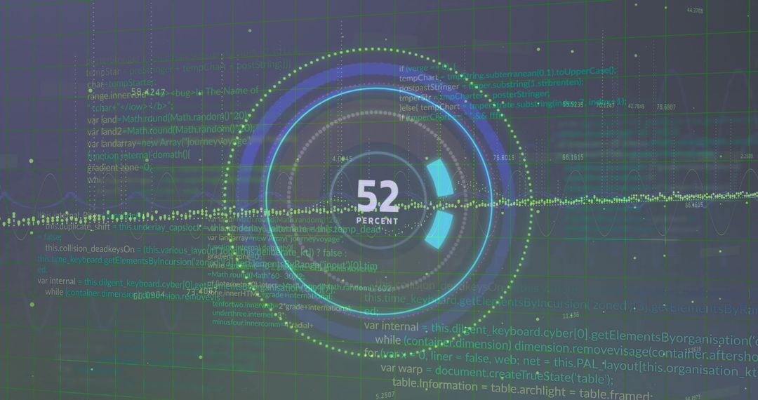 Futuristic Digital Progress Circle in Data Analytics Interface