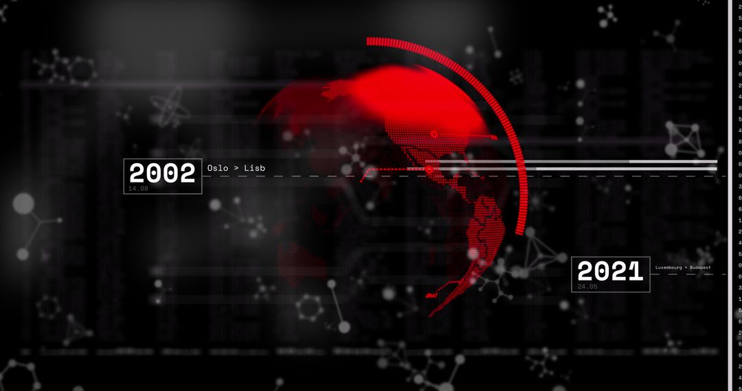 Digital Globe with Data Streams and Interface Elements