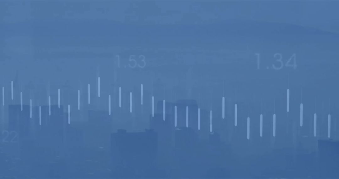 Abstract Cityscape with Financial Growth Graph Overlaid