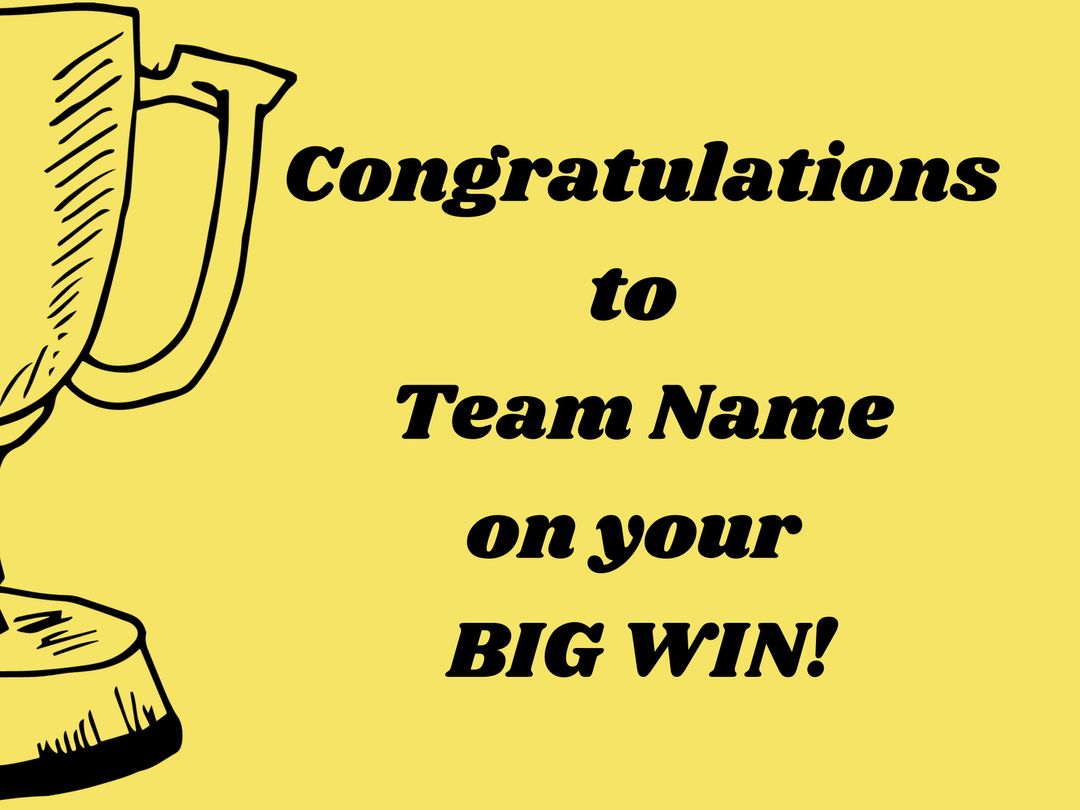 Celebratory Banner with Trophy Icon for Team Victory