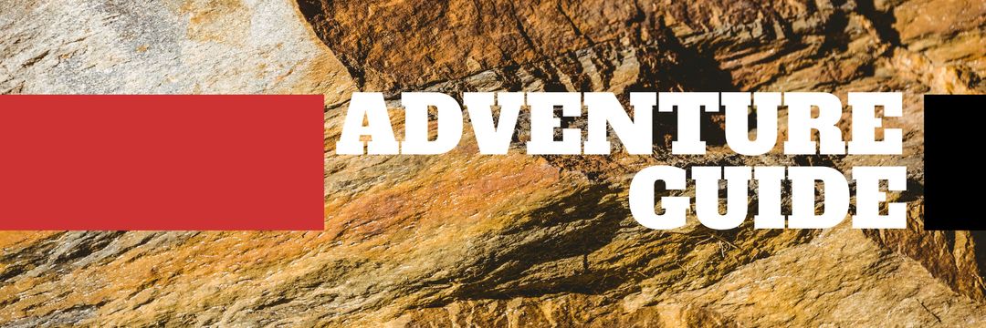 Adventure Guide Banner with Textured Rock Background