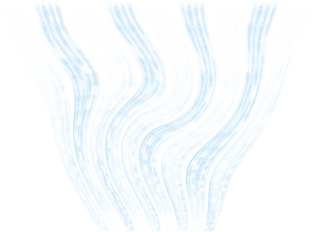 Transparent Moving Digital Zero One Stream Animation