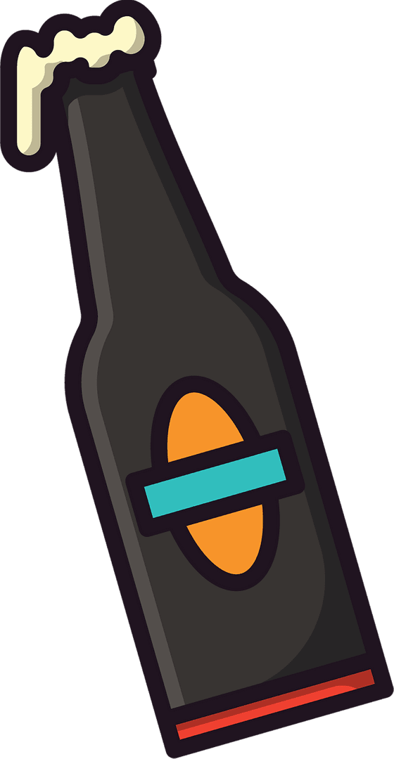 Vector Beer Bottle Isolated on Transparent Background