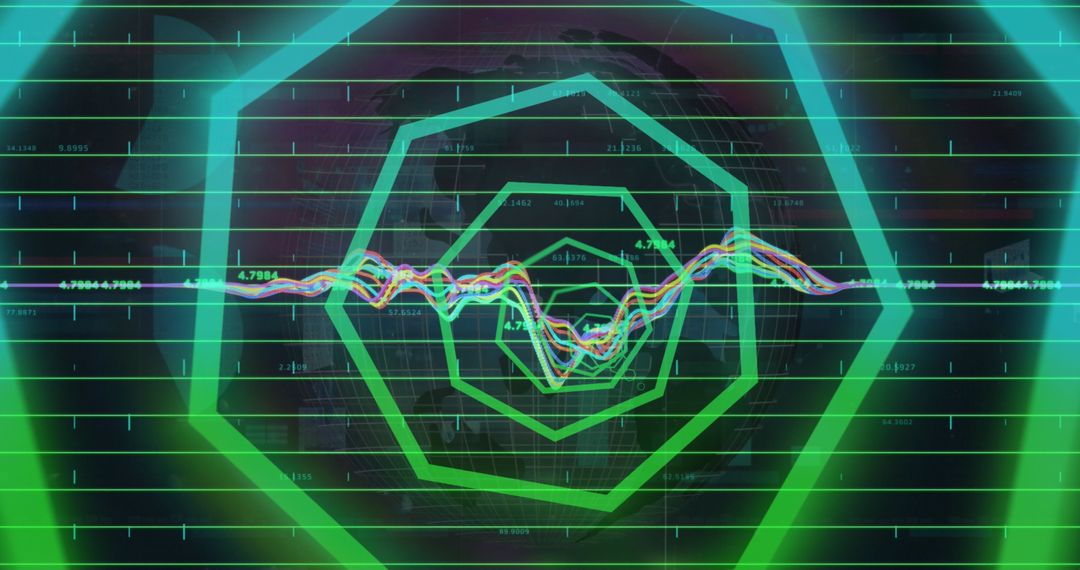 Dynamic Financial Graphs with Neon Lines and Shapes