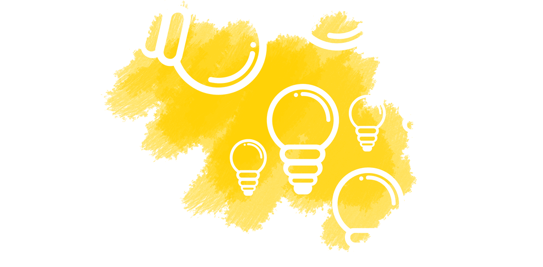 Yellow Bulb Pattern on Transparent Background