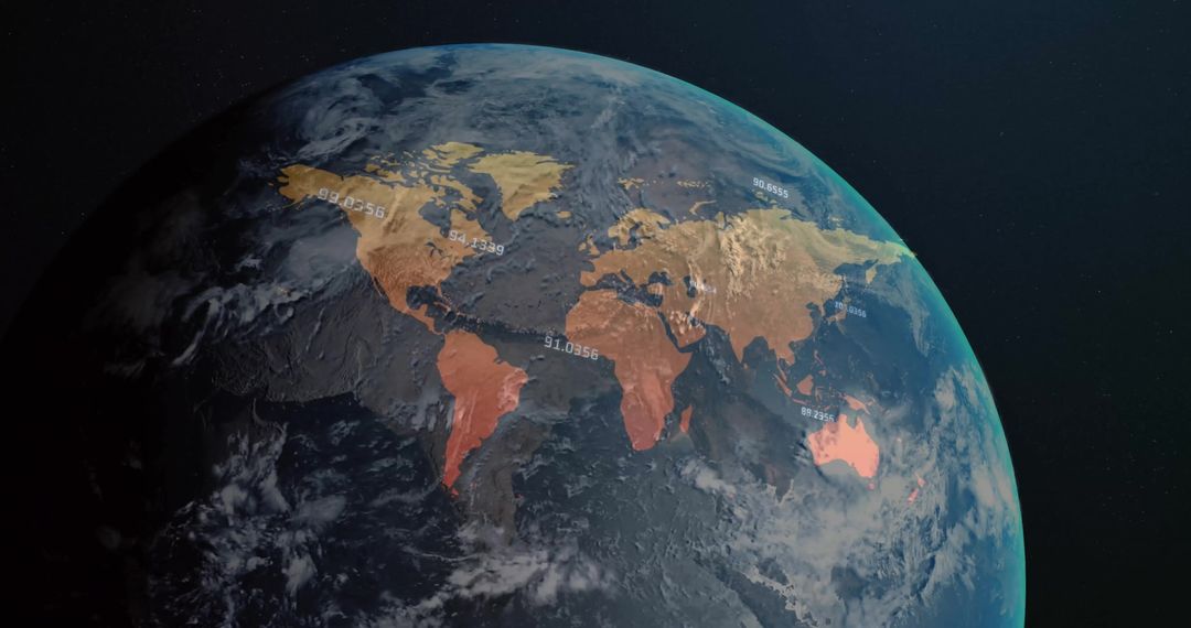 Digital Data Visualization on Globe in Space Environment - Free Images, Stock Photos and Pictures on Pikwizard.com