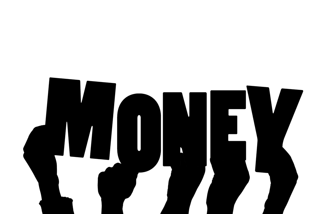 Transparent Hands with Money Text Financial Illustration