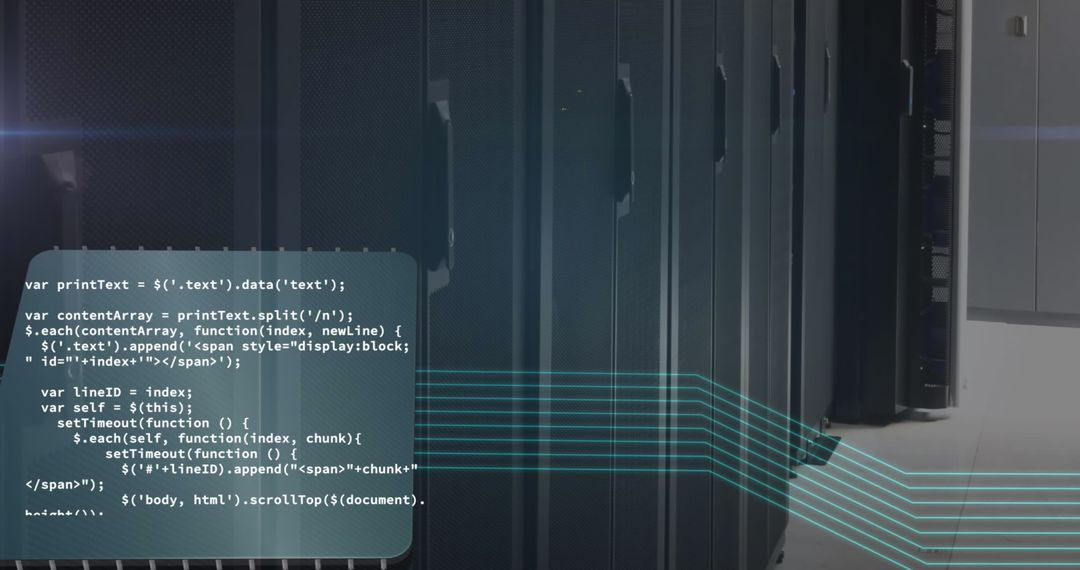 Digital Interface Overlaid on Server Room Environment
