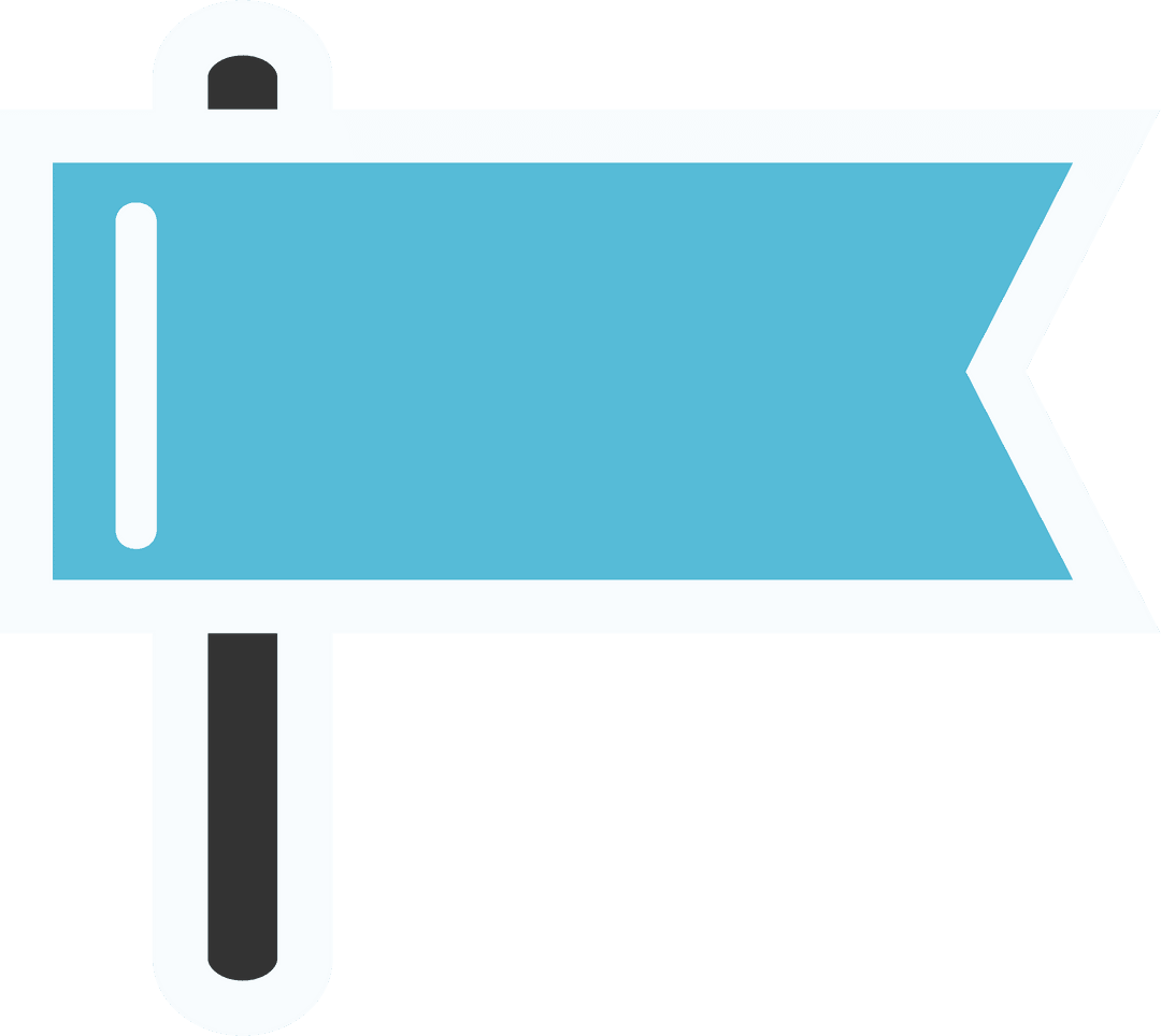 Blue Transparent Direction Symbol with Flag Illustration