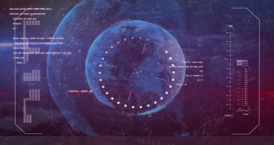 Futuristic Global Data Processing Interface Digital Concept