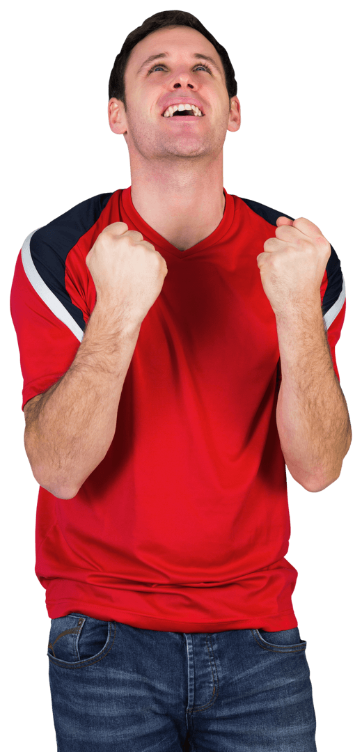 Transparent Cheering Football Fan Celebrating Victory