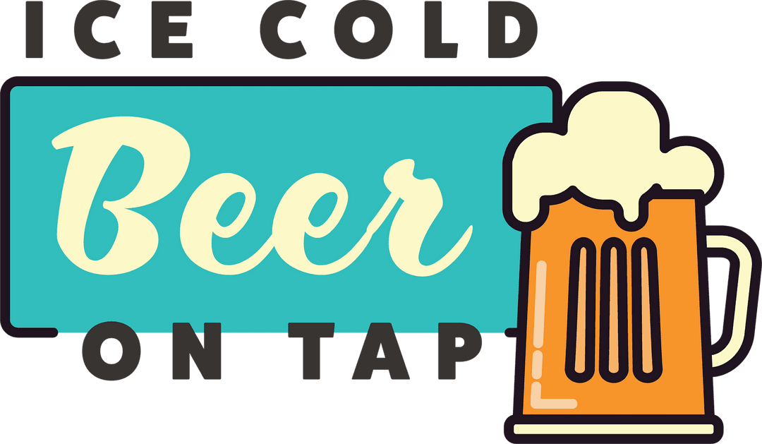 Transparent Icon of Ice Cold Beer on Tap with Mug Illustration