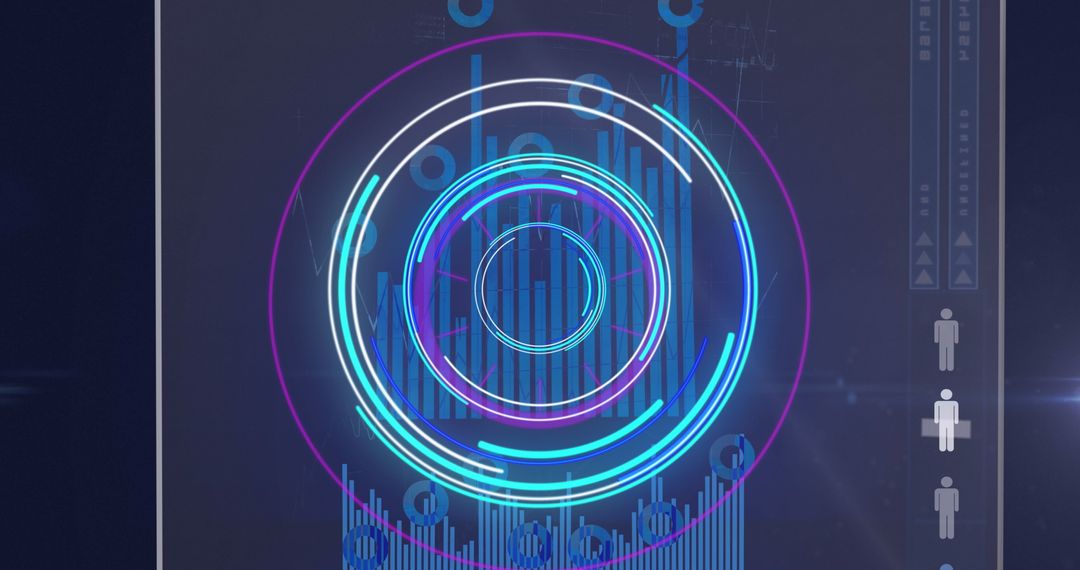 Digital Interface with Scientific Graph and Futuristic Animation
