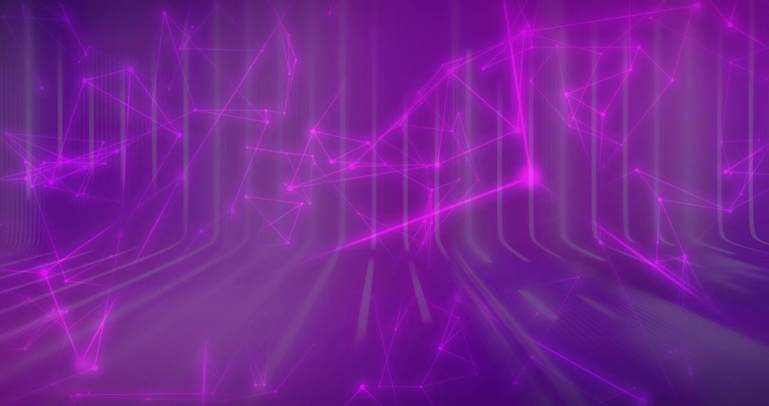 Futuristic Glowing Network in Digital Cyberspace