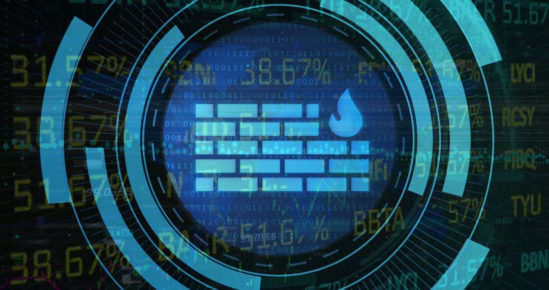 Futuristic Cybersecurity Firewall with Digital Interface Concept