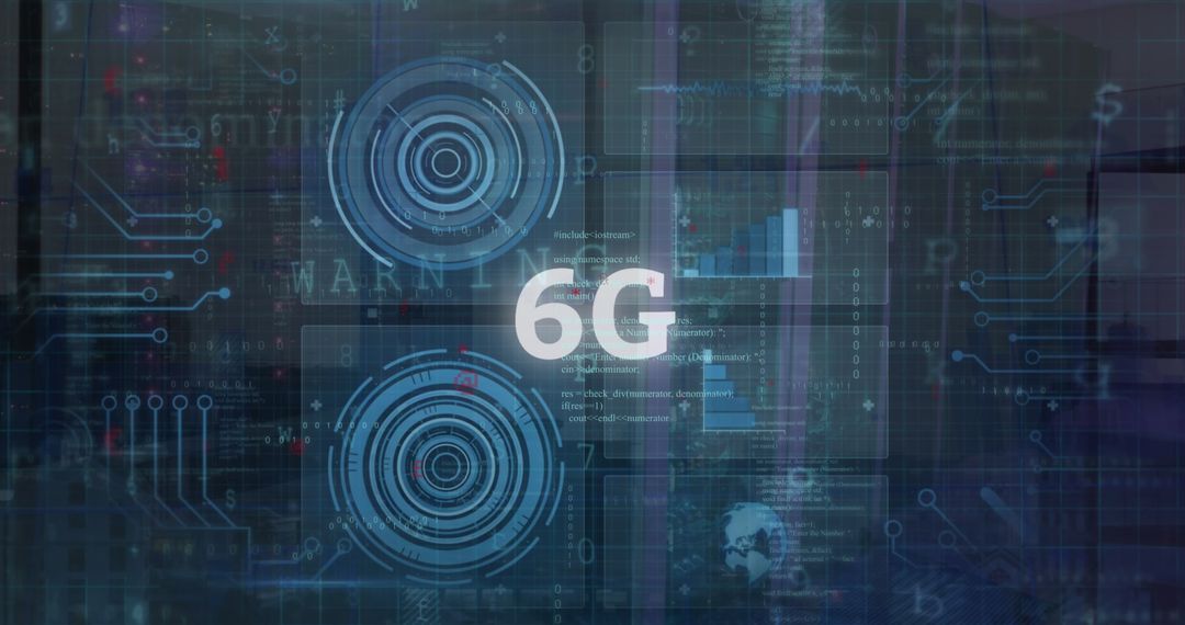 Futuristic Technology Concept with 6G Network and Digital Data