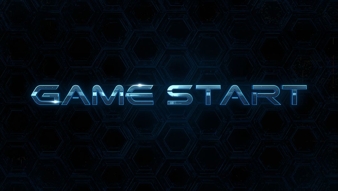 Futuristic Game Start Screen with Neon Effects