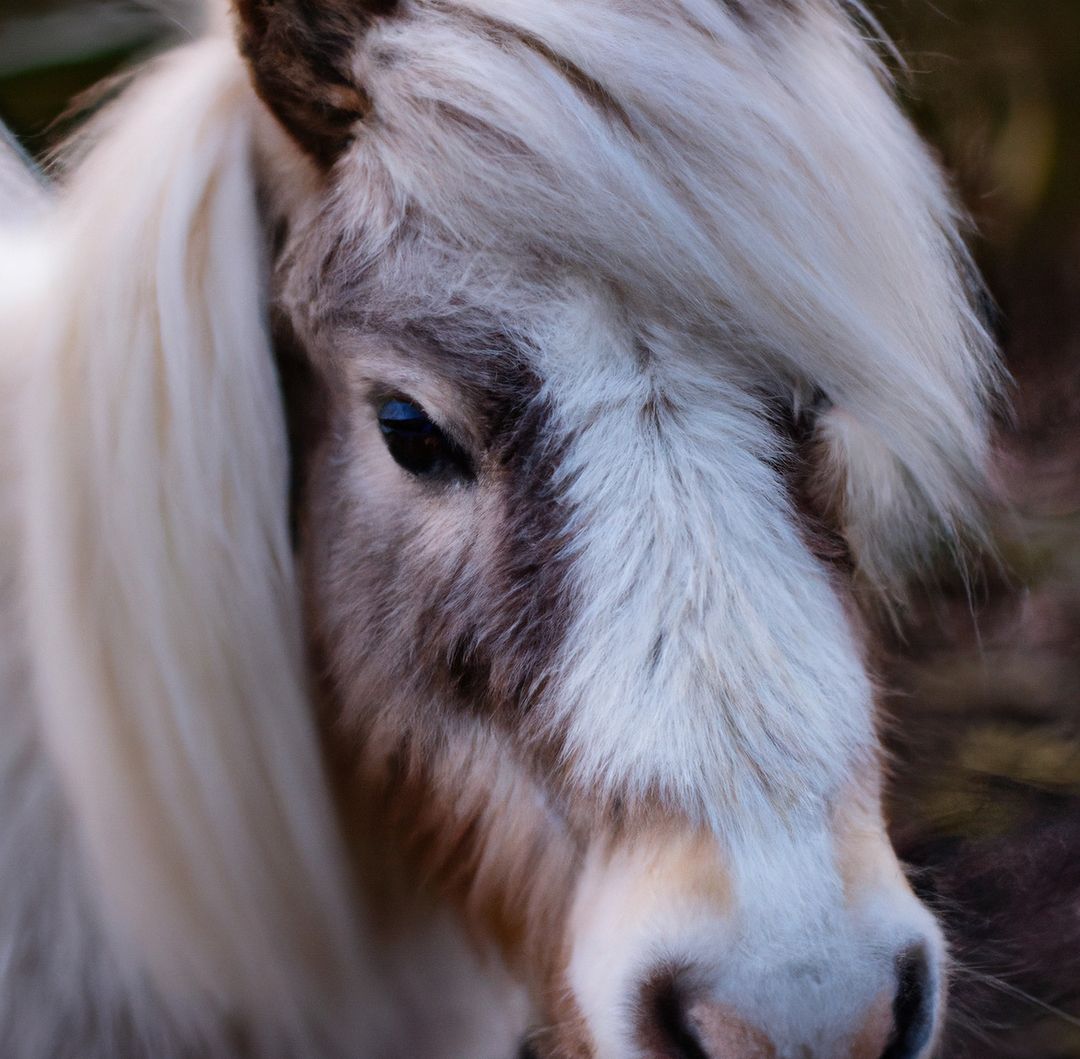 Close-up of Adorable Fluffy Pony with Long White Mane - Free Images, Stock Photos and Pictures on Pikwizard.com