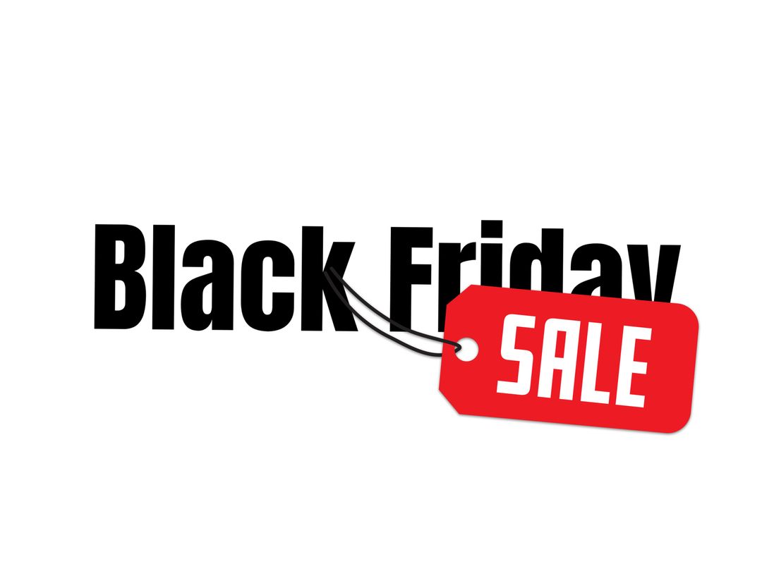 Black Friday Sale with Bold Text and Red Tag