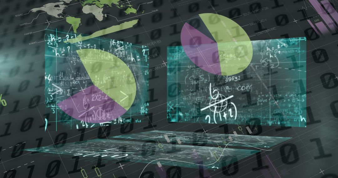 Abstract Financial Data Visualization with Mathematical Equations