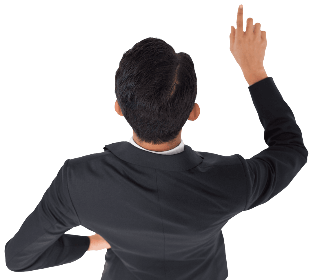 Focused Businessman Using Virtual Interface on Transparent Background - Download Free Stock Images Pikwizard.com