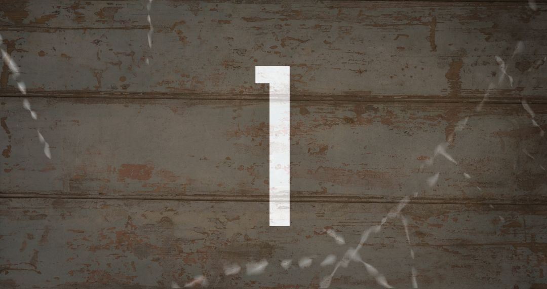 Number One on Weathered Wall with Sparks