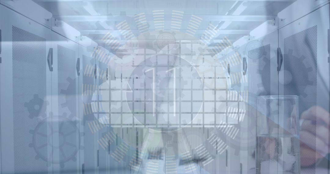 Digital Financial Data Processing Concept with Business Team