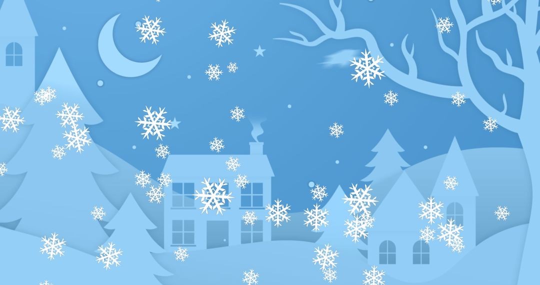 Snowfall in Tranquil Winter Wonderland Scene