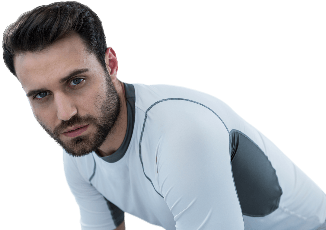 Transparent Portrait of Handsome Man in Casual Attire