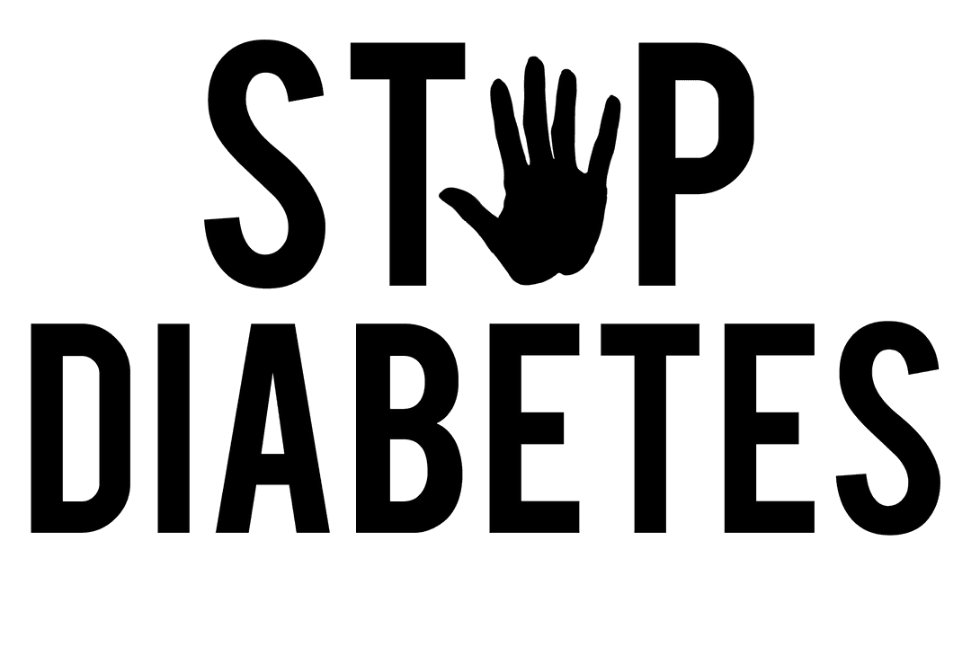 Stop Diabetes Awareness Message on Transparent Background