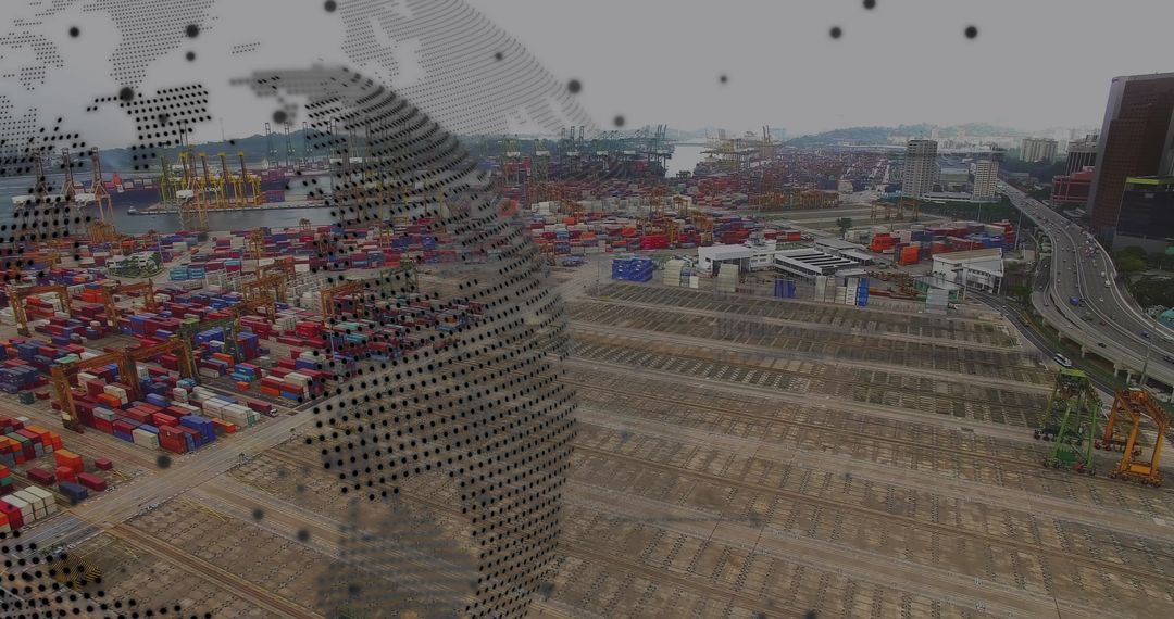 Eco Icons with Global Shipping Data and Sea Port Overlay