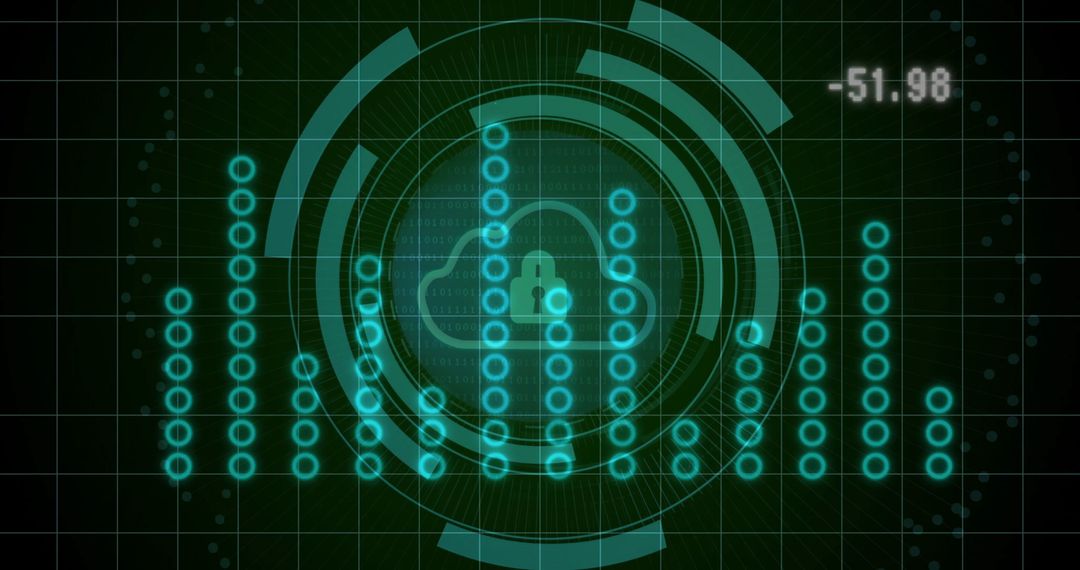 Futuristic Cloud Data Visualization with Digital Processing Concept