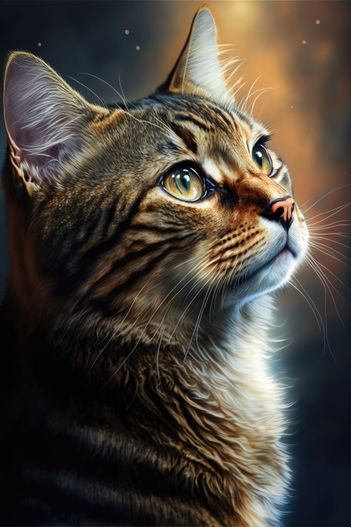 Close up of white and tabby cat with yellow eyes, created using generative ai technology - Free Images, Stock Photos and Pictures on Pikwizard.com