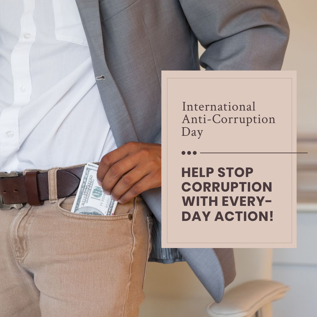 International Anti-Corruption Awareness with Message and Imagery