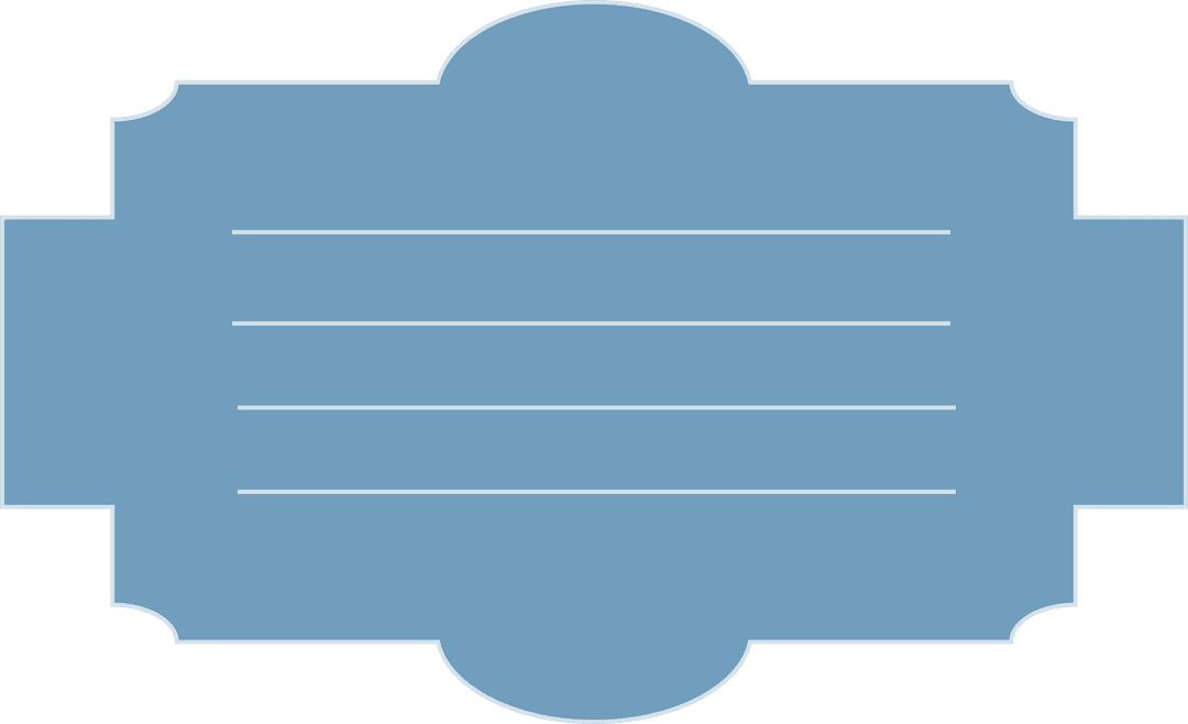 Blue Badge with Copy Space on Transparent Background