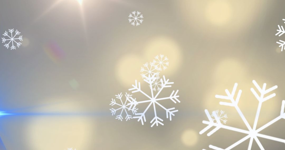 Sparkling Snowflakes on Soft Golden Background