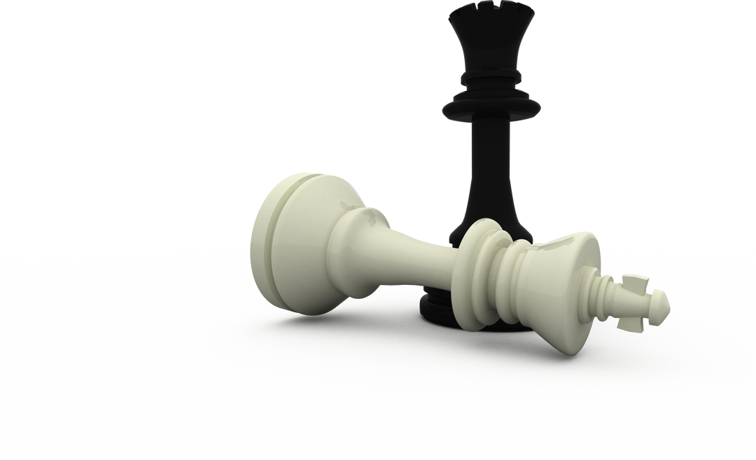 Transparent Black Queen and Fallen White King Chess Piece Symbolizing Victory - Download Free Stock Images Pikwizard.com