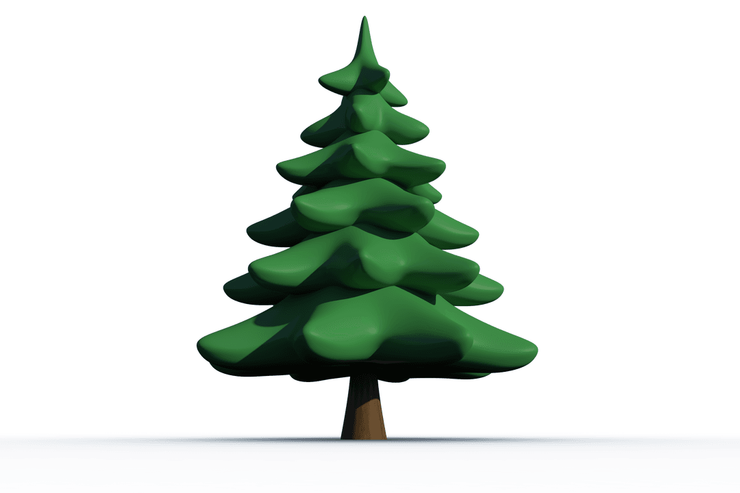 Transparent Green Fir Tree Digital Illustration