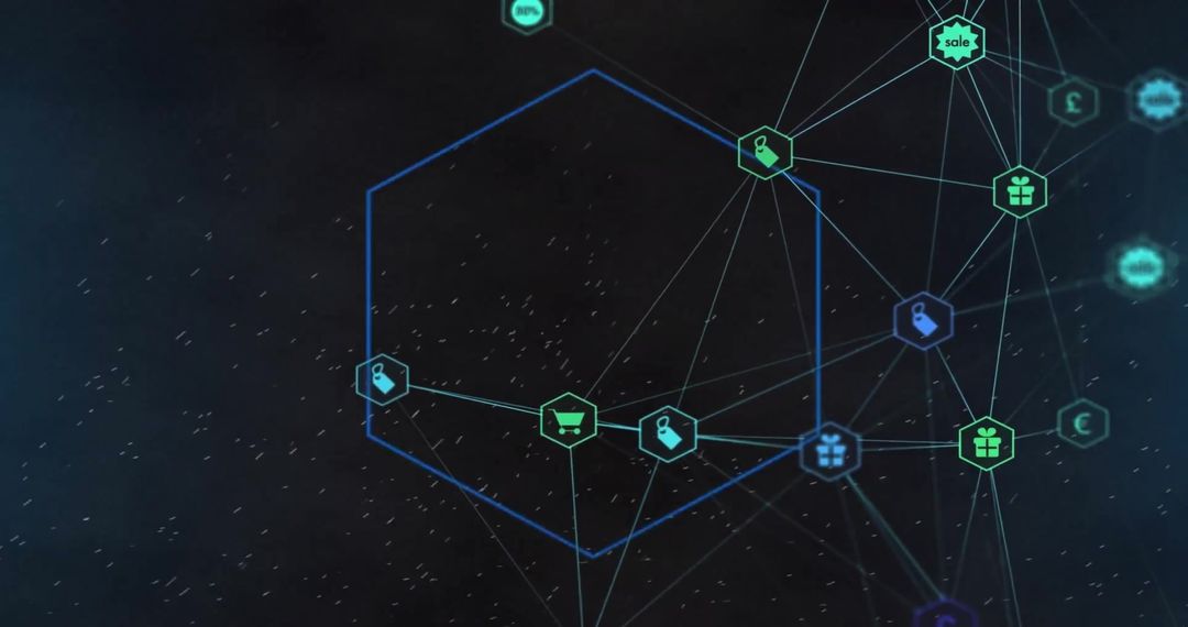Futuristic Network of Digital Connections and Data Processing
