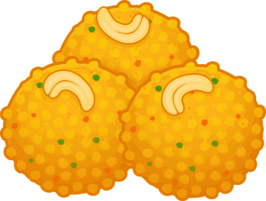 Transparent Sweet Ladoo Vector with Cashew Topping